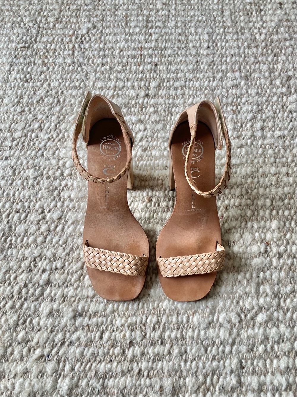 Jeffrey Campbell Woven Strap Block Heel Sandals